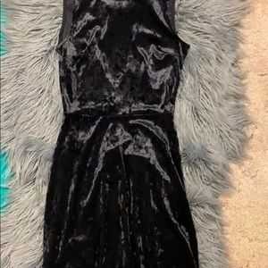 Black velvet tank top dress